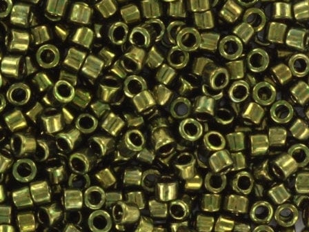 Miyuki Delica beads metallic olive green, color DB 0011, 5g size 11/0, japanese beads, Miyuki DB-11, Miyuki cylindrical beads, dark green