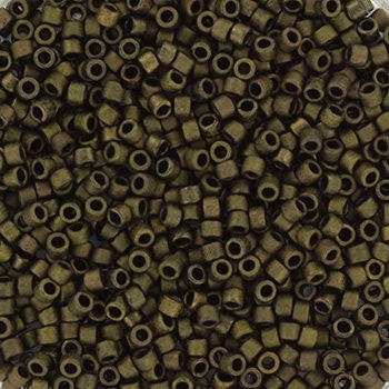 Miyuki Delica beads metallic matte dark olive, color DB311, 5g size 11/0, japanese beads, Miyuki DB-311, cylindrical beads, dark green brown