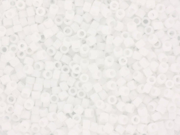 Miyuki Delica beads opaque matte ab white, color DB351, 5g size 11/0, japanese beads, Miyuki DB-351, cylindrical beads