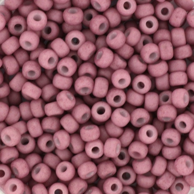 Miyuki seed beads 8/0, opaque matte antique rose, color 2037, Miyuki matte pink beads, japanese beads, 3mm seed beads