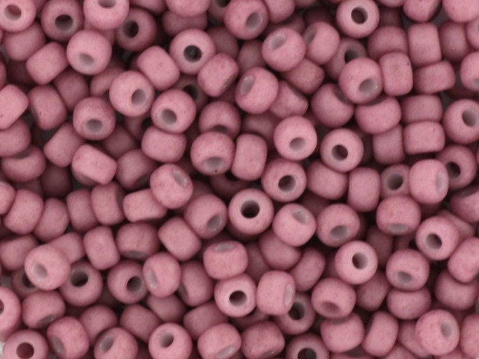 Miyuki seed beads 8/0, opaque matte antique rose, color 2037, Miyuki matte pink beads, japanese beads, 3mm seed beads