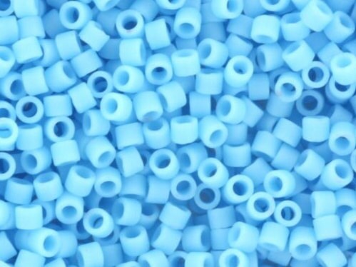 Miyuki Delica beads opaque matte turquoise blue, 5g 11/0 DB755, cylindrical beads, opaque blue Miyuki, color DB 755, Delica turquoise