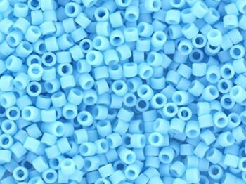 Miyuki Delica beads opaque matte turquoise blue, 5g 11/0 DB755, cylindrical beads, opaque blue Miyuki, color DB 755, Delica turquoise