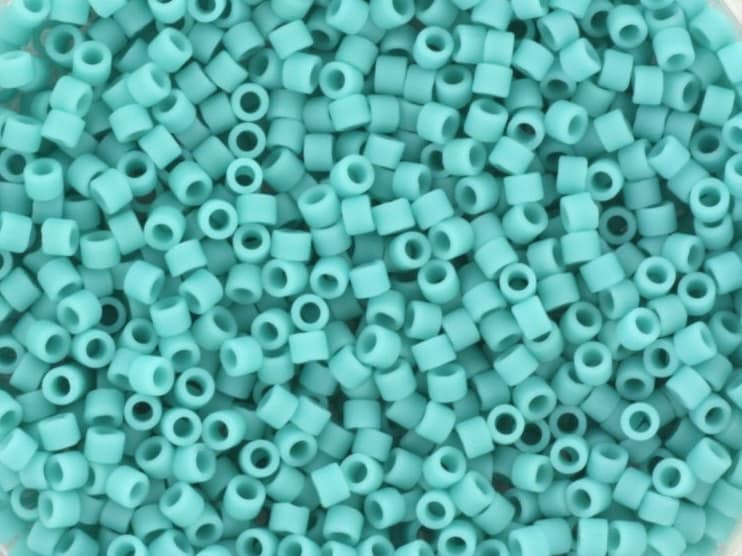 Miyuki Delica beads opaque matte turquoise green, 5g 11/0 DB759, cylindrical beads, opaque matte aqua green Miyuki, color DB 759 Delica