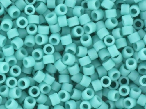 Miyuki Delica beads opaque matte turquoise green, 5g 11/0 DB759, cylindrical beads, opaque matte aqua green Miyuki, color DB 759 Delica