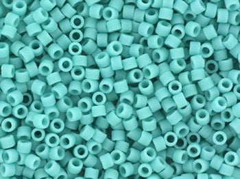 Miyuki Delica beads opaque matte turquoise green, 5g 11/0 DB759, cylindrical beads, opaque matte aqua green Miyuki, color DB 759 Delica