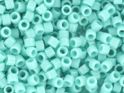 Miyuki Delica beads opaque sea opal, 5g 11/0 color DB1136, cylindrical beads, Miyuki Delica opaque green, turquoise green, color DB 1136