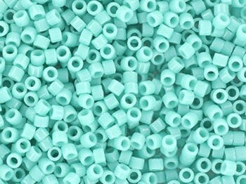 Miyuki Delica beads opaque sea opal, 5g 11/0 color DB1136, cylindrical beads, Miyuki Delica opaque green, turquoise green, color DB 1136