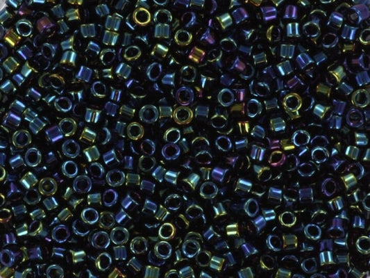 Miyuki Delica beads metallic iris dark blue, color DB 2, 5g size 11/0, japanese beads, Miyuki DB2, Miyuki cylindrical beads