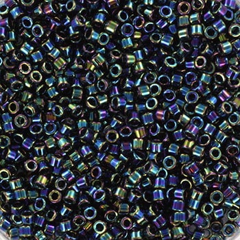 Miyuki Delica beads metallic iris variegated blue, color DB 0005, 5g size 11/0, japanese beads, Miyuki DB-5, Miyuki cylindrical beads