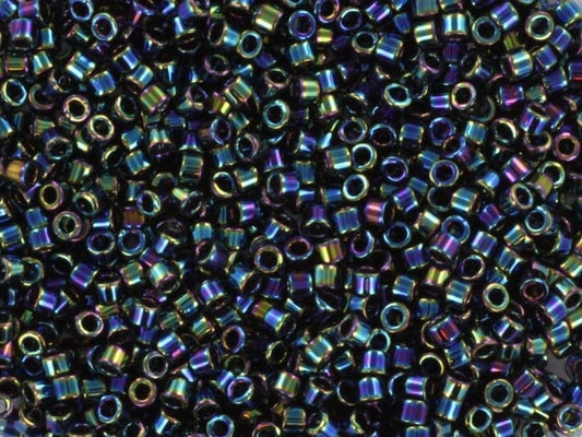 Miyuki Delica beads metallic iris variegated blue, color DB 0005, 5g size 11/0, japanese beads, Miyuki DB-5, Miyuki cylindrical beads