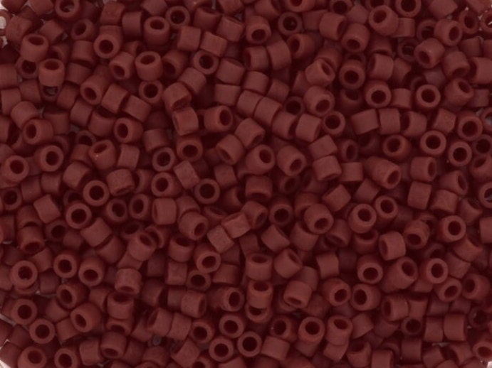 Miyuki Delica beads opaque matte currant, 5g 11/0 DB1584, cylindrical beads, matte brown Miyuki beads, color DB 1584, Miyuki matte dark red