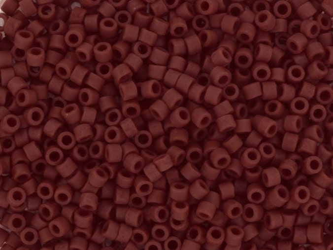 Miyuki Delica beads opaque matte currant, 5g 11/0 DB1584, cylindrical beads, matte brown Miyuki beads, color DB 1584, Miyuki matte dark red