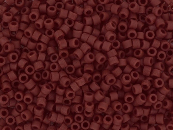 Miyuki Delica beads opaque matte currant, 5g 11/0 DB1584, cylindrical beads, matte brown Miyuki beads, color DB 1584, Miyuki matte dark red