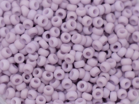 10g Miyuki seed beads 11/0, opaque matte light mauve 2025, japanese beads, violet purple rocailles, size 2mm, Miyuki purple beads