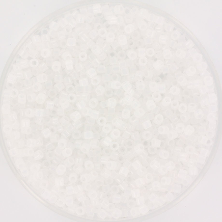 Miyuki Delica beads opal white, milky white, color DB 0220, 5g size 11/0, japanese beads, Miyuki DB-220, cylindrical beads