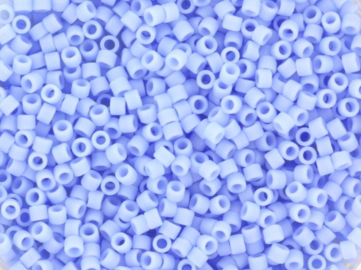 Miyuki Delica beads opaque matte agate blue, 5g 11/0 DB1587, cylindrical beads, matte light blue Miyuki beads, color DB 1587, pastel blue