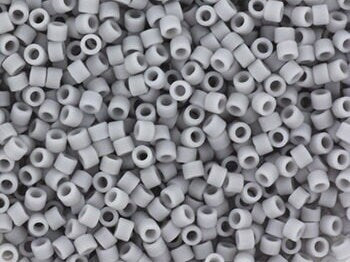 Miyuki Delica beads opaque matte ghost gray, 5g 11/0 DB1589, cylindrical beads, matte light gray Miyuki beads, color DB 1589