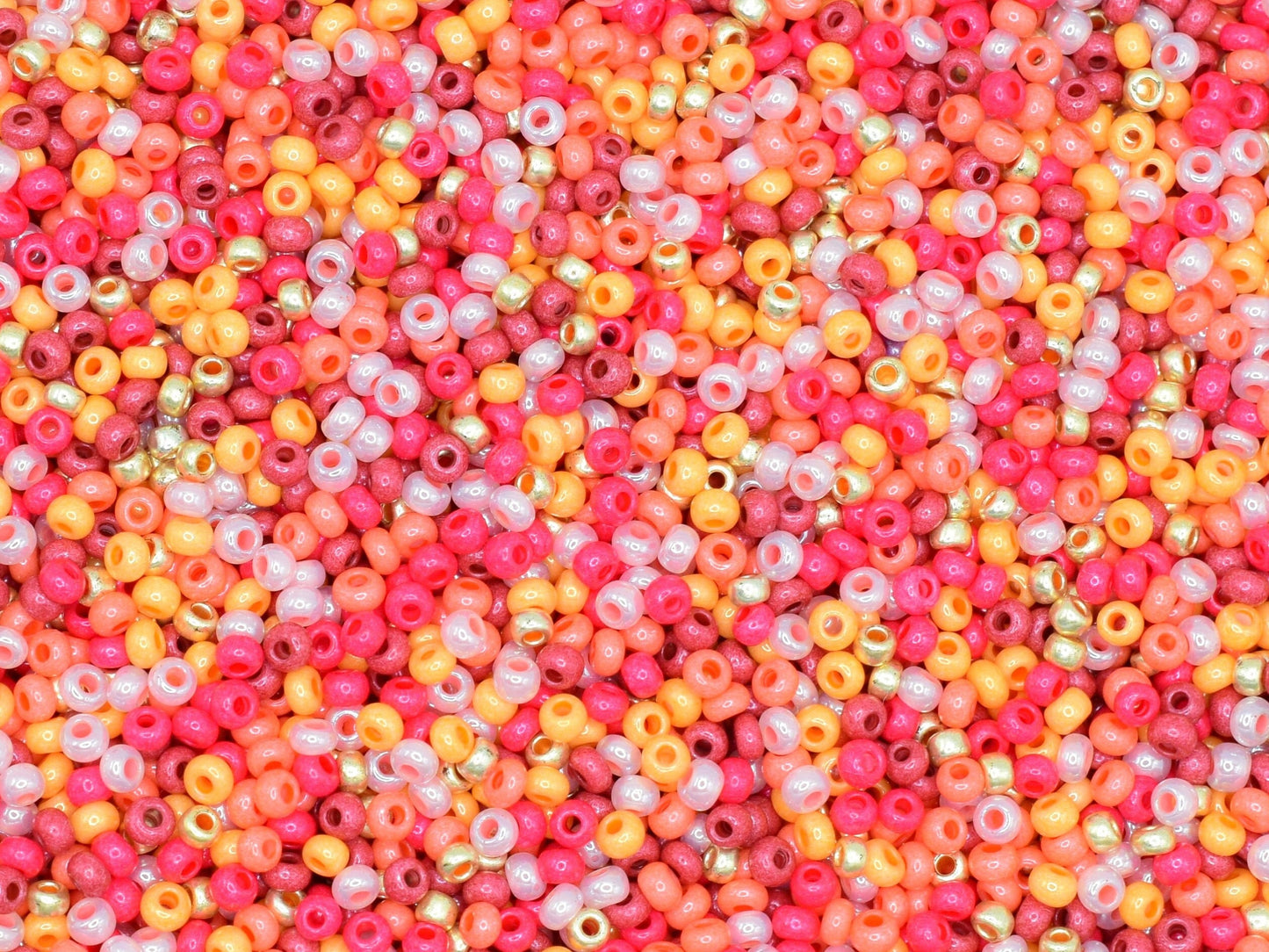 Preciosa Ornela red and orange bead mix 20g, size 10/0 colorful seed beads, Czech glass beads, bead soup, opaque beads, red orange and gold