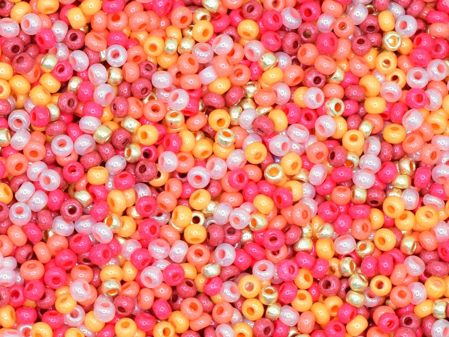 Preciosa Ornela red and orange bead mix 20g, size 10/0 colorful seed beads, Czech glass beads, bead soup, opaque beads, red orange and gold