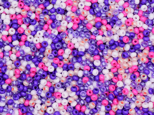 Preciosa Ornela pink and purple bead mix 20g, size 10/0 seed beads, Czech glass beads, bead soup