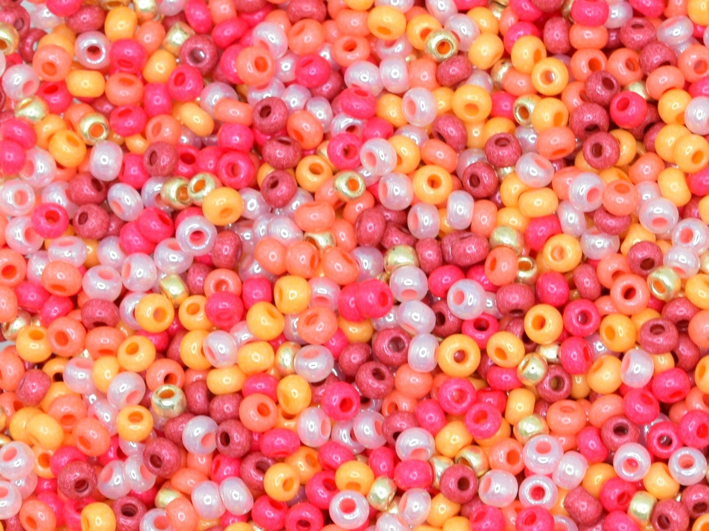 Preciosa Ornela red and orange bead mix 20g, size 10/0 colorful seed beads, Czech glass beads, bead soup, opaque beads, red orange and gold