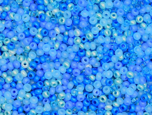 Preciosa Ornela blue bead mix 20g, size 10/0 colorful seed beads, colorful rocailles, Czech glass beads, bead soup, opaque beads