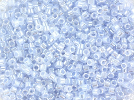 Miyuki Delica beads ceylon sky blue, 5g 11/0 DB 257, opaque blue, light blue beads, Miyuki Delicas DB0257, Miyuki baby blue, pastel blue