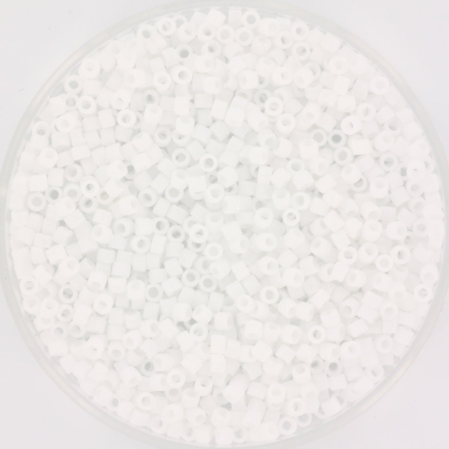 Miyuki Delica beads opaque matte ab white, color DB351, 5g size 11/0, japanese beads, Miyuki DB-351, cylindrical beads