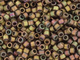 Miyuki Delica beads metallic matte iris khaki, color DB380, 5g size 11/0, japanese beads, Miyuki DB-380, cylindrical beads, matte brown ab