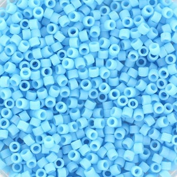 Miyuki Delica beads opaque matte turquoise blue, 5g 11/0 DB755, cylindrical beads, opaque blue Miyuki, color DB 755, Delica turquoise