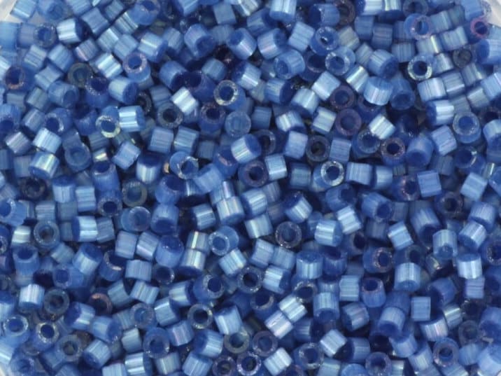 Miyuki Delica beads silk satin dyed dusk blue color DB1811, 5g size 11/0, japanese beads, Miyuki color DB-1811, cylindrical beads