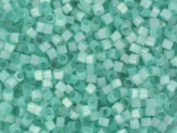 Miyuki Delica beads silk satin dyed light aqua green color DB1812, 5g size 11/0, japanese beads, Miyuki color DB-1812, cylindrical beads