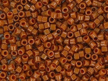 Miyuki Delica beads duracoat opaque dyed sienna color DB2109, 5g size 11/0, Miyuki color DB-2109 light brown, cylindrical beads