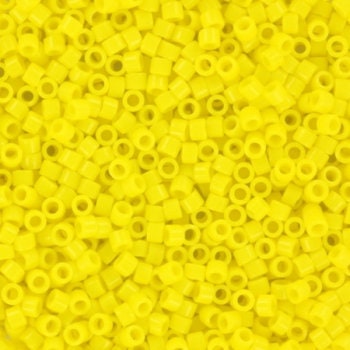 Miyuki Delica beads opaque yellow, 5g 11/0 DB721, cylindrical beads, Miyuki opaque yellow, color DB 721, DB 0721, DB0721