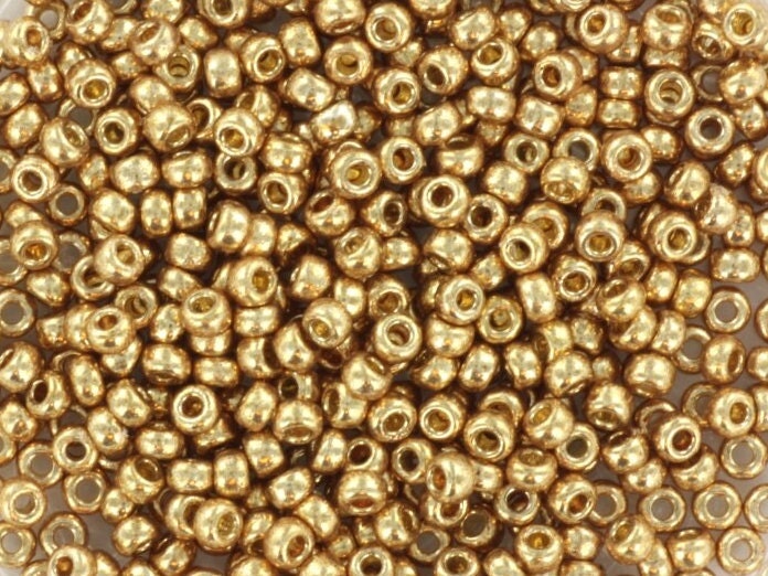 10g Miyuki seed beads duracoat galvanized champagne, size 11/0 4204, japanese beads, round beads, small gold beads