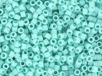 Miyuki Delica beads opaque sea opal, 5g 11/0 color DB1136, cylindrical beads, Miyuki Delica opaque green, turquoise green, color DB 1136