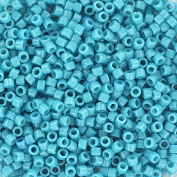 Miyuki Delica beads duracoat opaque dyed azure, 5g 11/0 color DB 2133, cylindrical beads, Miyuki opaque teal DB2133, Miyuki Delica Blue