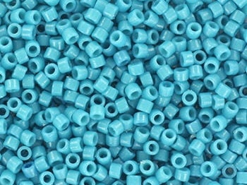 Miyuki Delica beads duracoat opaque dyed azure, 5g 11/0 color DB 2133, cylindrical beads, Miyuki opaque teal DB2133, Miyuki Delica Blue