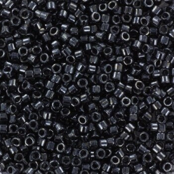 Miyuki Delica beads opaque gunmetal black, 5g 11/0 color DB0001, beads for jewelry making, japanese beads, cylindrical beads, seed beads