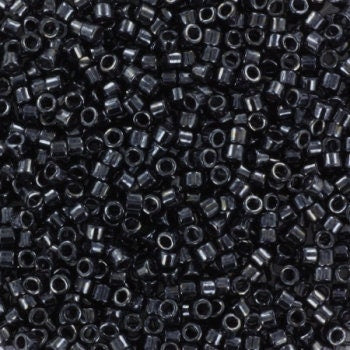 Miyuki Delica beads opaque gunmetal black, 5g 11/0 color DB0001, beads for jewelry making, japanese beads, cylindrical beads, seed beads