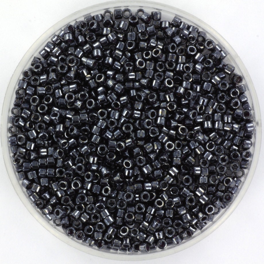 Miyuki Delica beads opaque gunmetal black, 5g 11/0 color DB0001, beads for jewelry making, japanese beads, cylindrical beads, seed beads