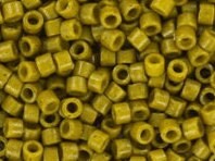 Miyuki Delica beads duracoat opaque dyed spanish olive, 5g 11/0 color DB 2141, cylindrical beads, Miyuki opaque green DB2141, Miyuki Delica