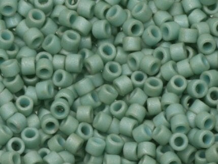 Miyuki Delica beads opaque matte luster sea foam, 5g 11/0 DB0374, cylindrical beads, 1.6mm beads, light green Miyuki, color DB 374