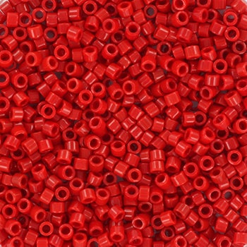 Miyuki Delica beads opaque red, 5g 11/0 DB723, cylindrical beads, Miyuki opaque red, color DB 723, DB 0723, DB0723