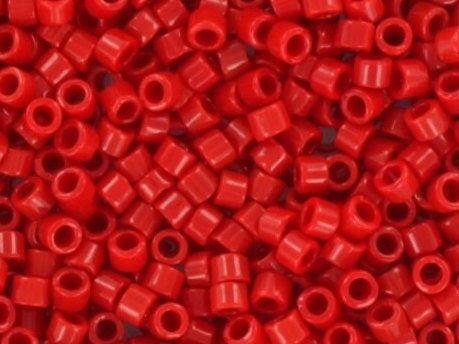 Miyuki Delica beads opaque red, 5g 11/0 DB723, cylindrical beads, Miyuki opaque red, color DB 723, DB 0723, DB0723