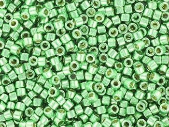 Miyuki Delica beads duracoat galvanized dark mint green, 5g 11/0 DB 1844, Miyuki Delica green, metallic green, japanese beads, Seed beads