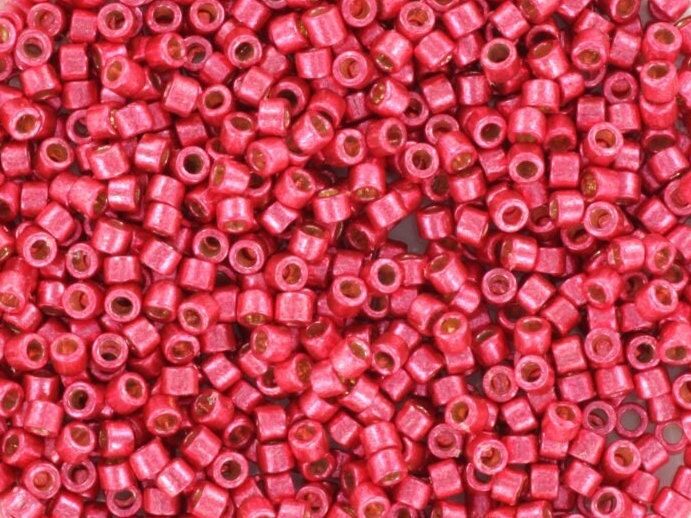 Miyuki Delica beads duracoat galvanized light cranberry, 5g 11/0 DB 1841, Miyuki Delica pink, metallic pink, japanese beads, Seed beads