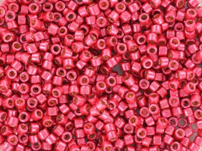 Miyuki Delica beads duracoat galvanized light cranberry, 5g 11/0 DB 1841, Miyuki Delica pink, metallic pink, japanese beads, Seed beads