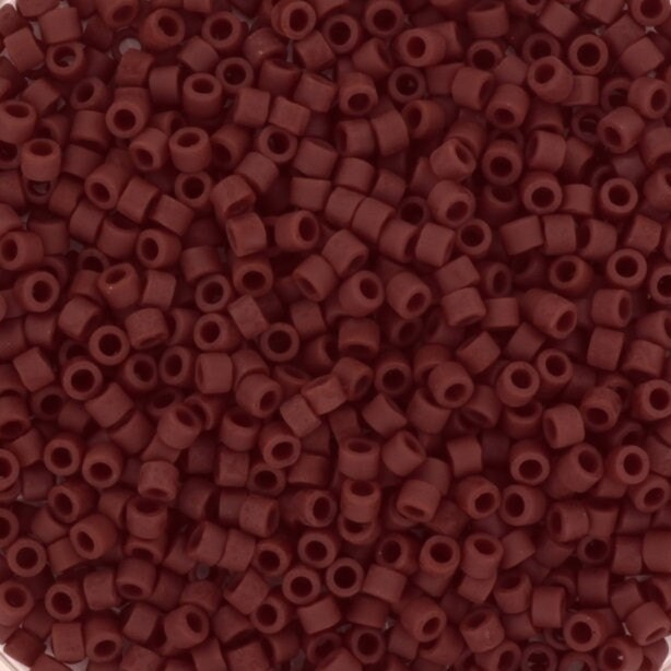 Miyuki Delica beads opaque matte currant, 5g 11/0 DB1584, cylindrical beads, matte brown Miyuki beads, color DB 1584, Miyuki matte dark red